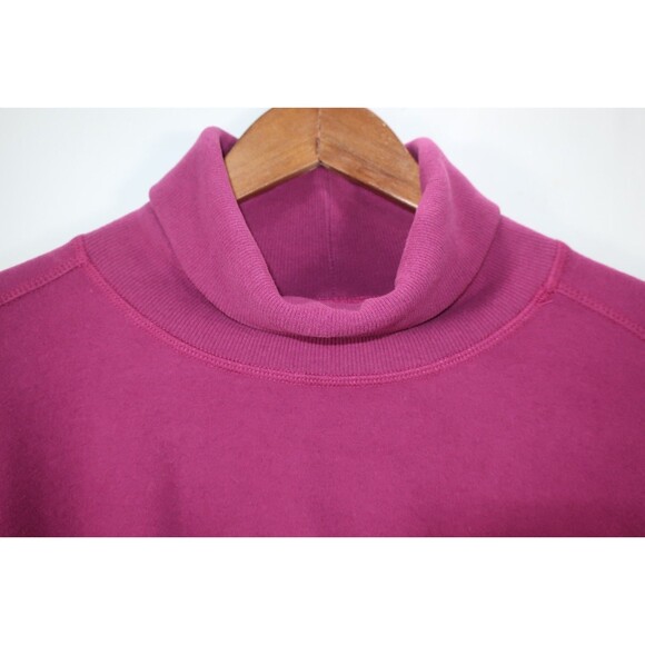 Sweaty Betty Pink Fuchsia Cropped Turtleneck Drawstring Velour Sweatshirt Yoga L - Picture 6 of 7